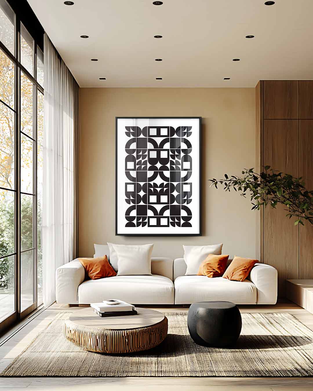 Moderne Geometrische Patronen – modern portret kunstwerk van WallArtistic