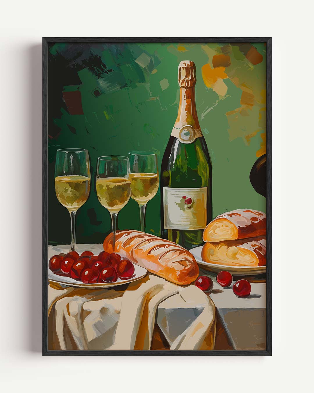 Stijlvolle Champagne en Brunch – keuken portret poster als wanddecoratie