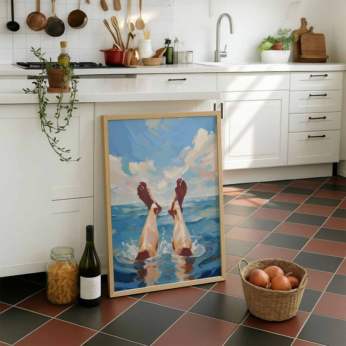 Stranddagdromen – staande muurposter met zomerse uitstraling