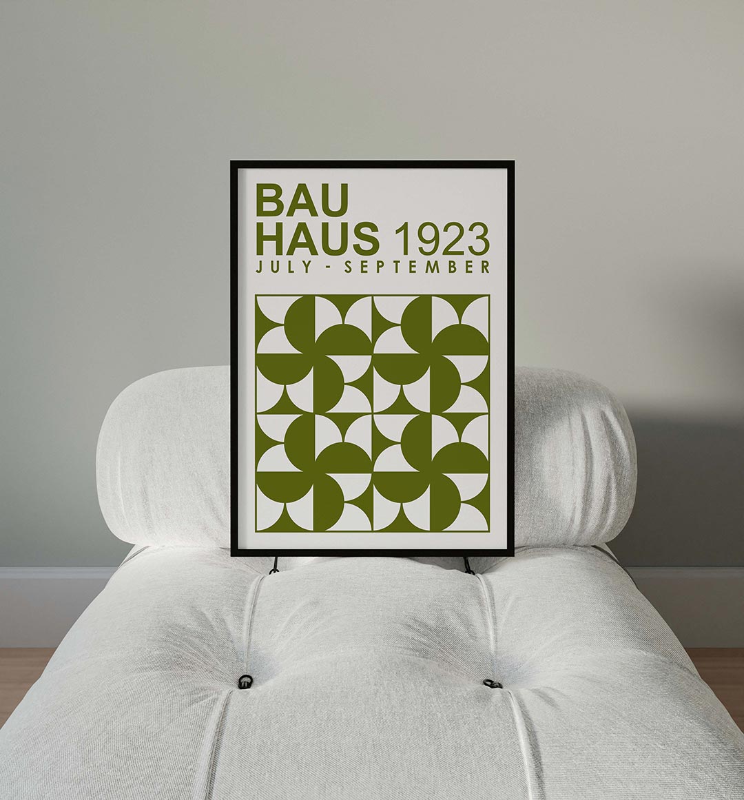 Vormritme en kleur – moderne Bauhaus wandkunst als poster