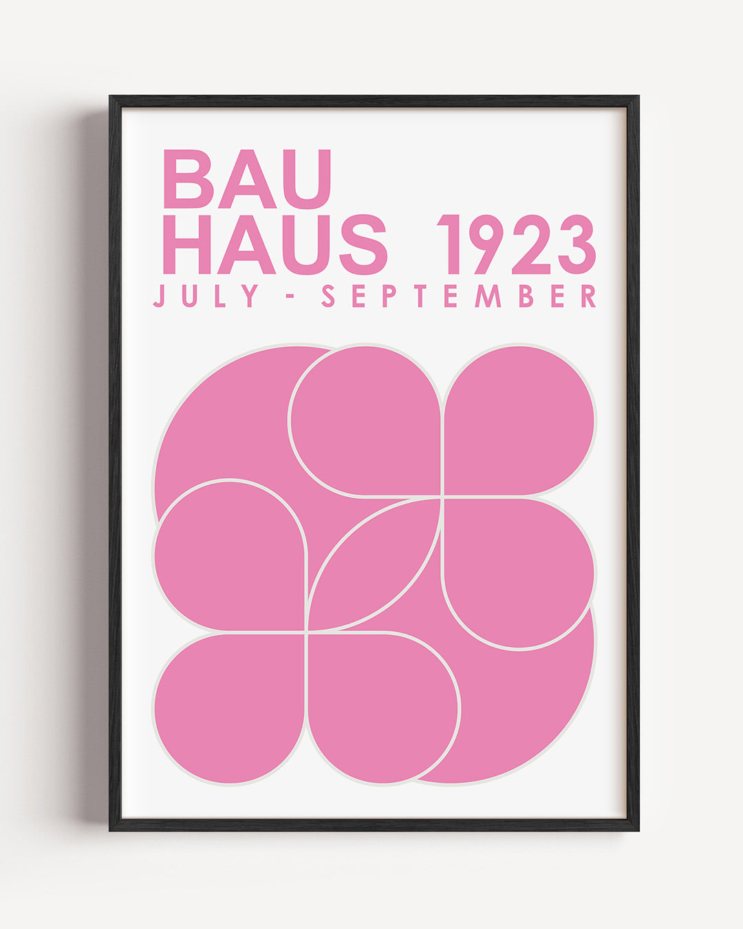 Roze cirkelpatronen – staande Bauhaus poster als wanddecoratie