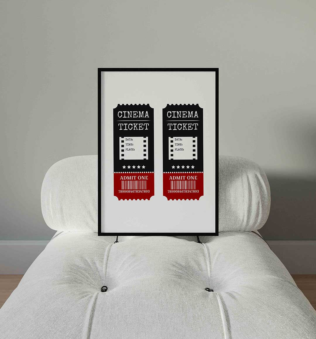Cinema ticket – staande Pop Art wanddecoratie van WallArtistic