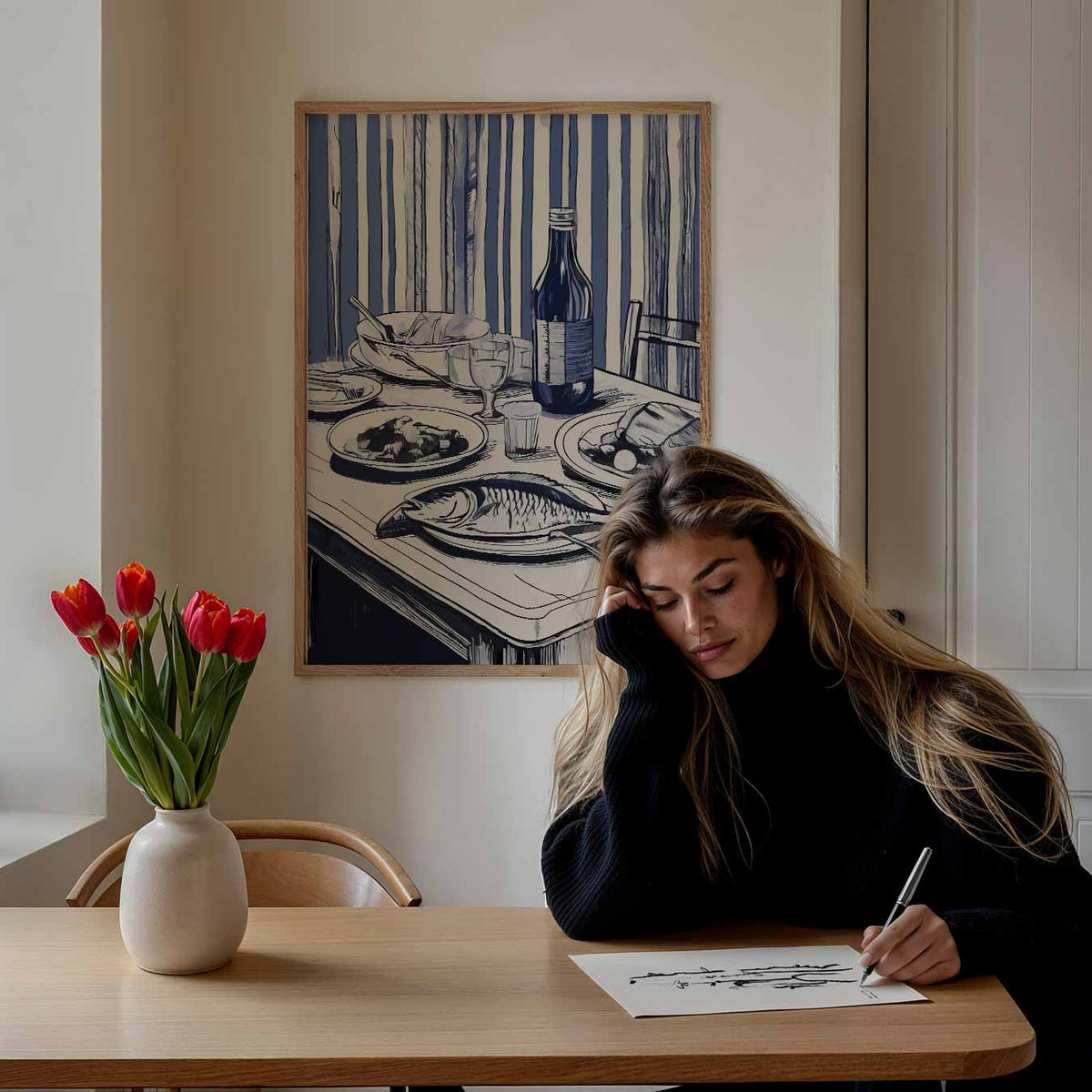 Stijlvolle Keukentafel – keuken portret poster, afbeelding 7