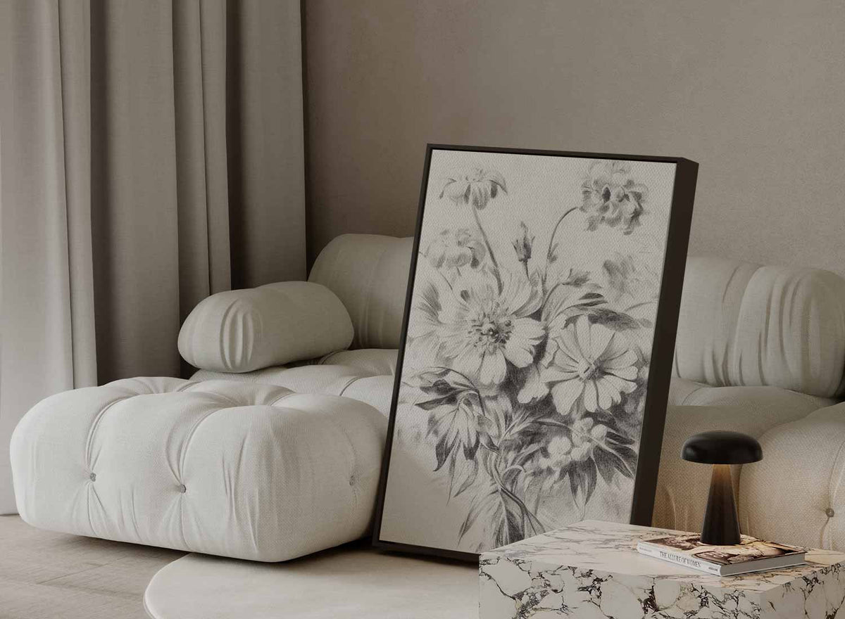 Zachte Bloemenpracht – modern portret kunstwerk van WallArtistic