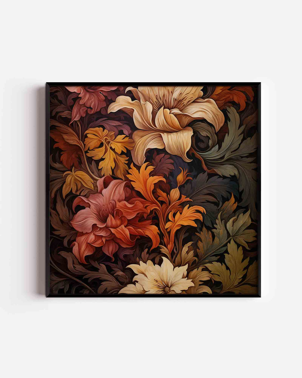 Bloemen en bladeren – William Morris vierkante poster als wanddecoratie