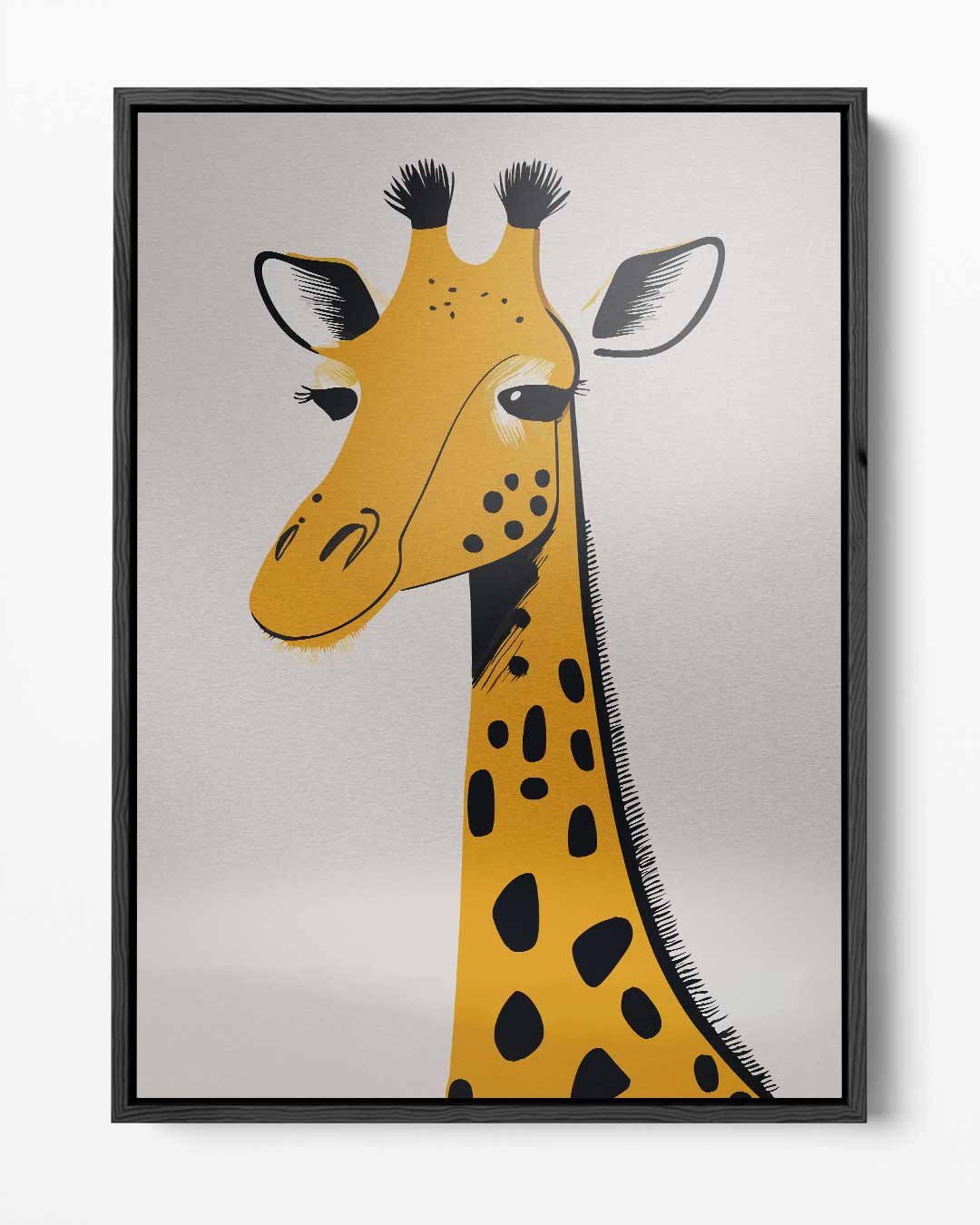 Elegante Giraffe Portret – portret kunstwerk als wanddecoratie