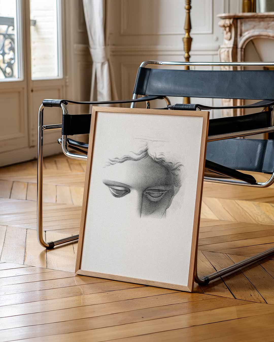 Elegante Schets van Mysterie – klassieke wandkunst als portret poster