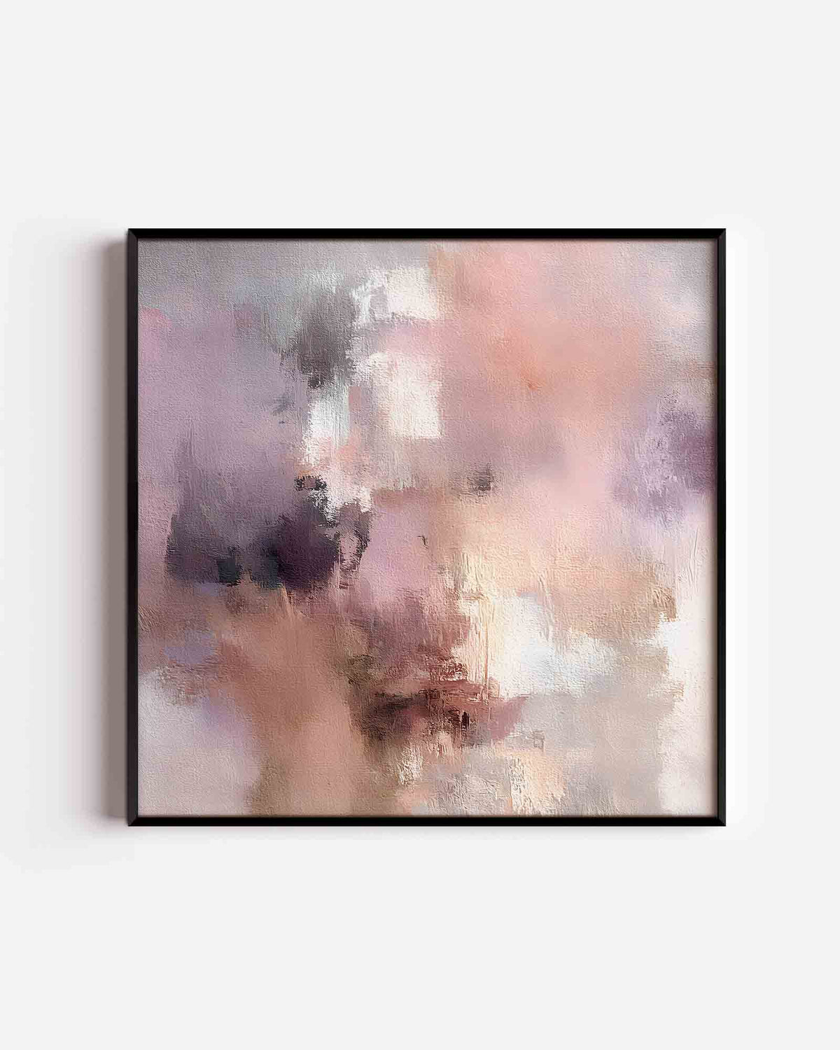 Abstracte roze en grijze – abstracte textuur vierkante poster als wanddecoratie