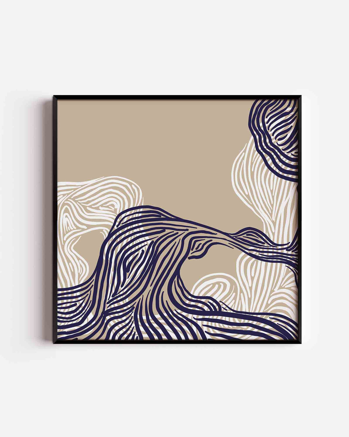Golvende lijnen – abstracte vierkante poster als wanddecoratie