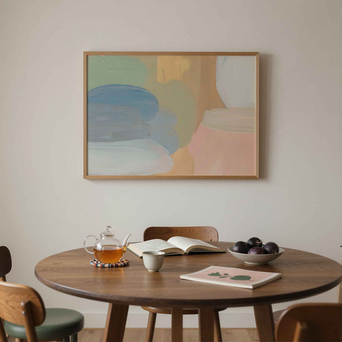 Abstracte vormen – liggende schilderkunst wanddecoratie van WallArtistic