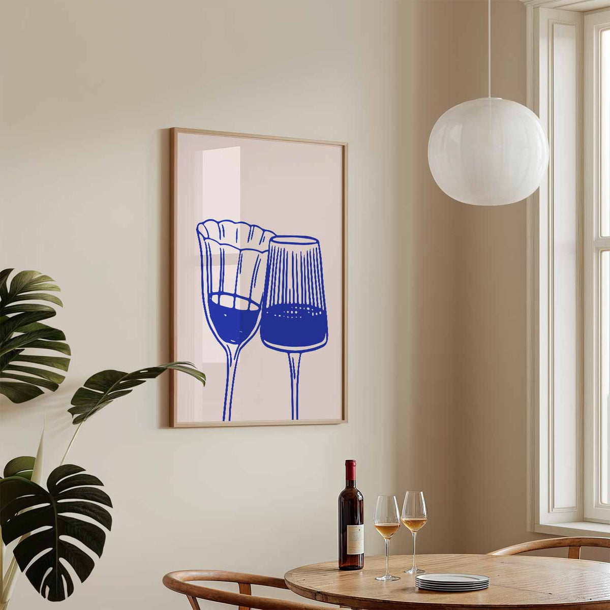 Stijlvolle Glasillustratie – keukenposter in staand formaat