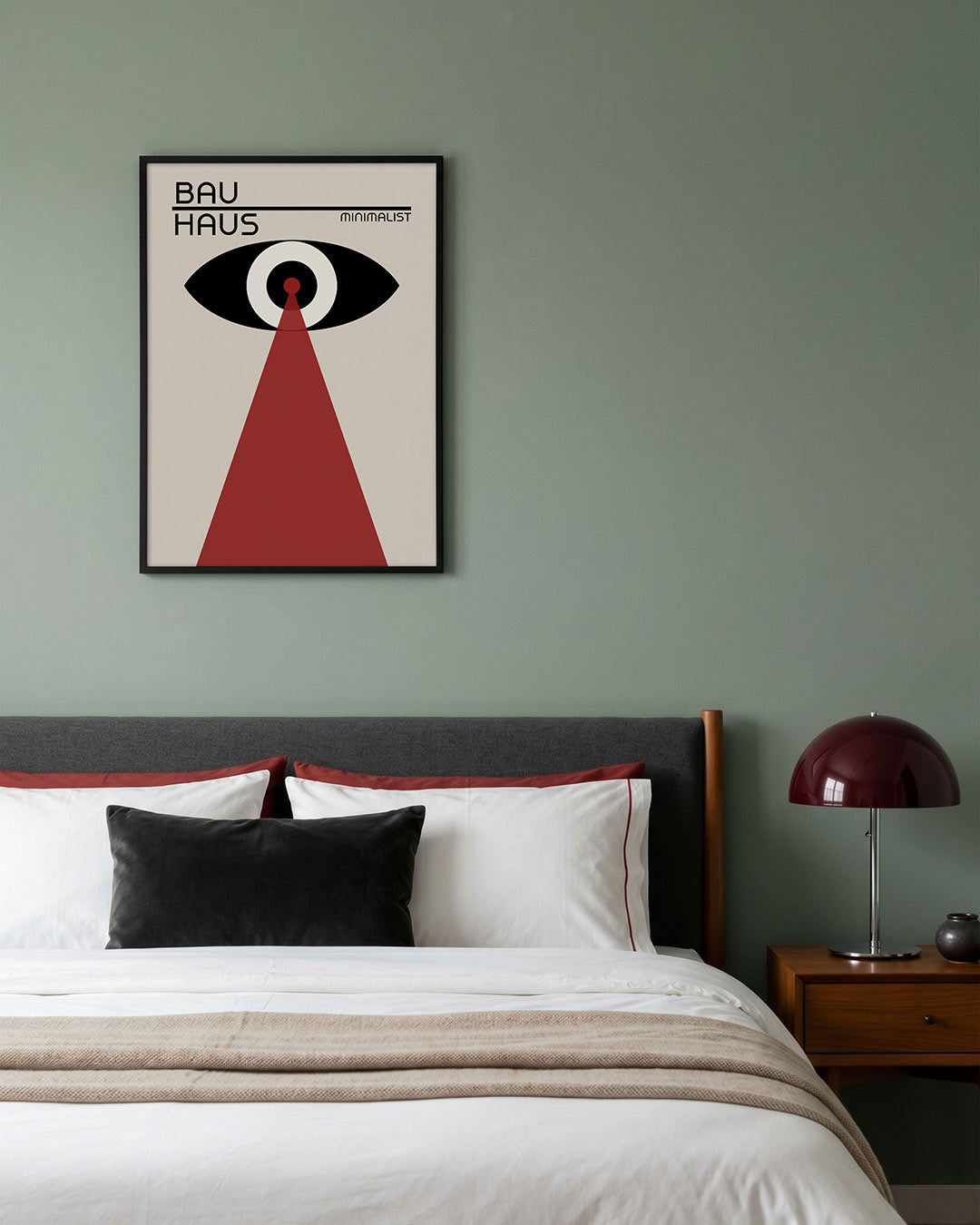 Oog en stralen – geometrische poster in Bauhaus-stijl van WallArtistic
