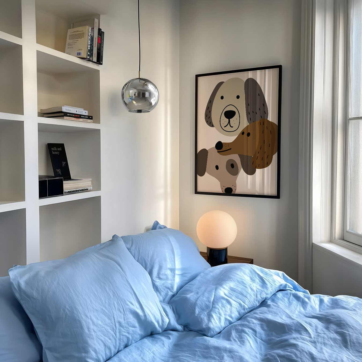 Schattige Hondenportretten – speelse wandkunst als portret kinderposter