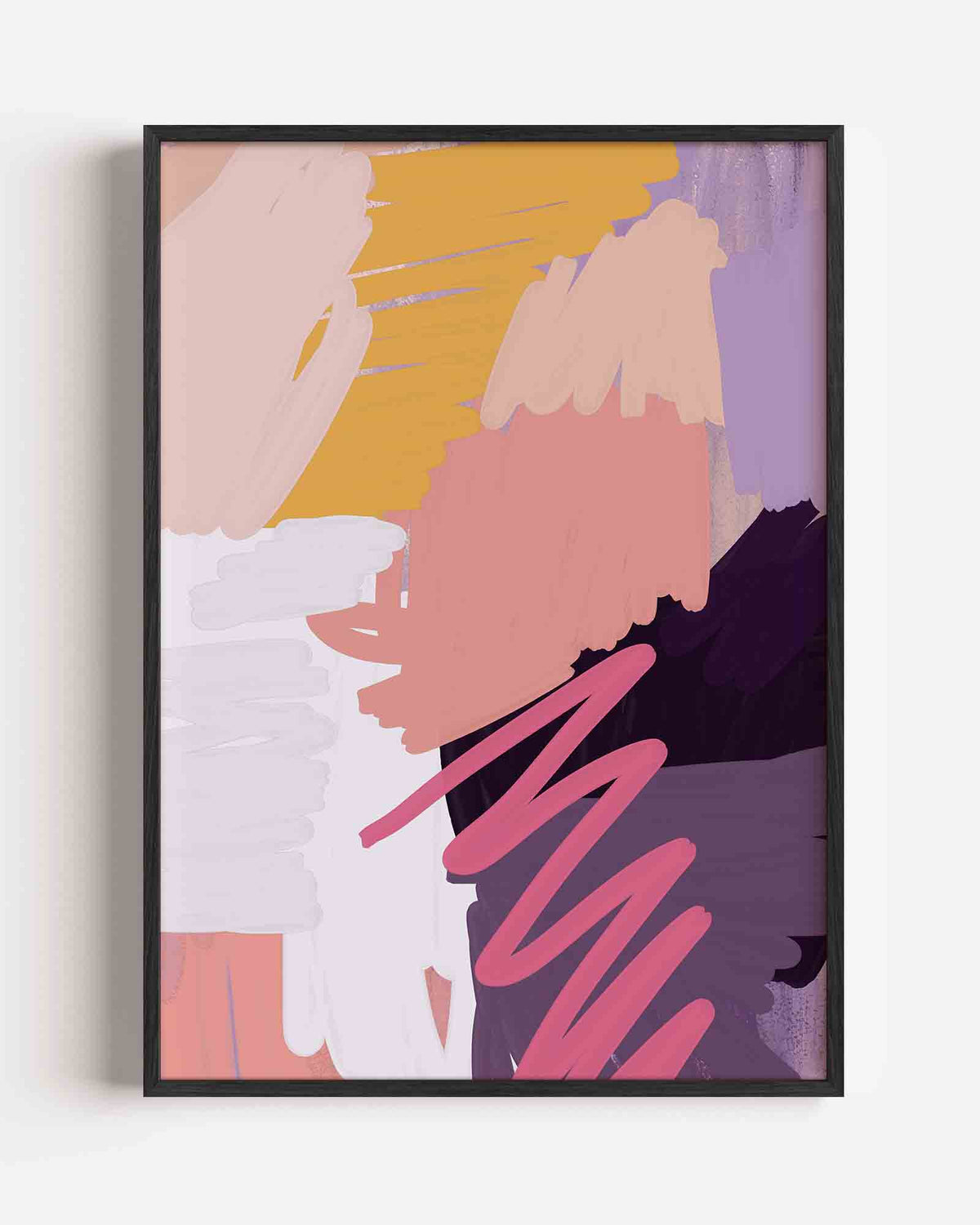 Abstracte penseelstreken – hedendaagse illustratie portret poster als wanddecoratie