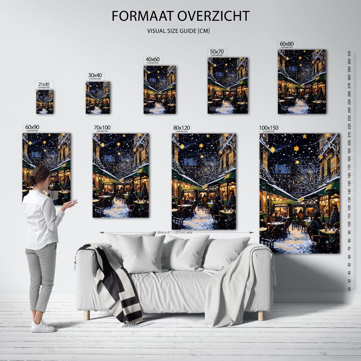 Winteravond terras – staande muurposter voor kerst