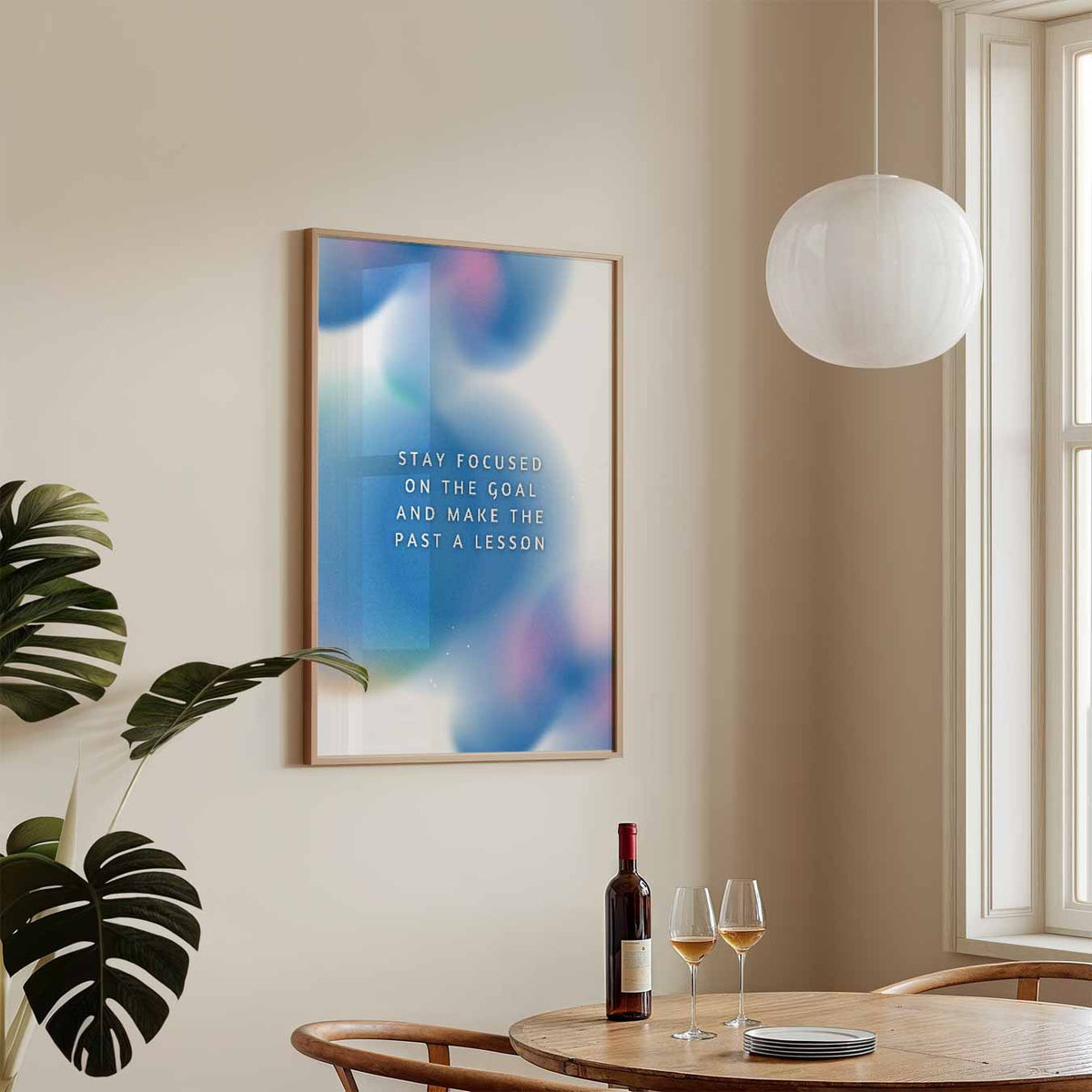 Stay Focused on the Goal – tekstposter in staand formaat