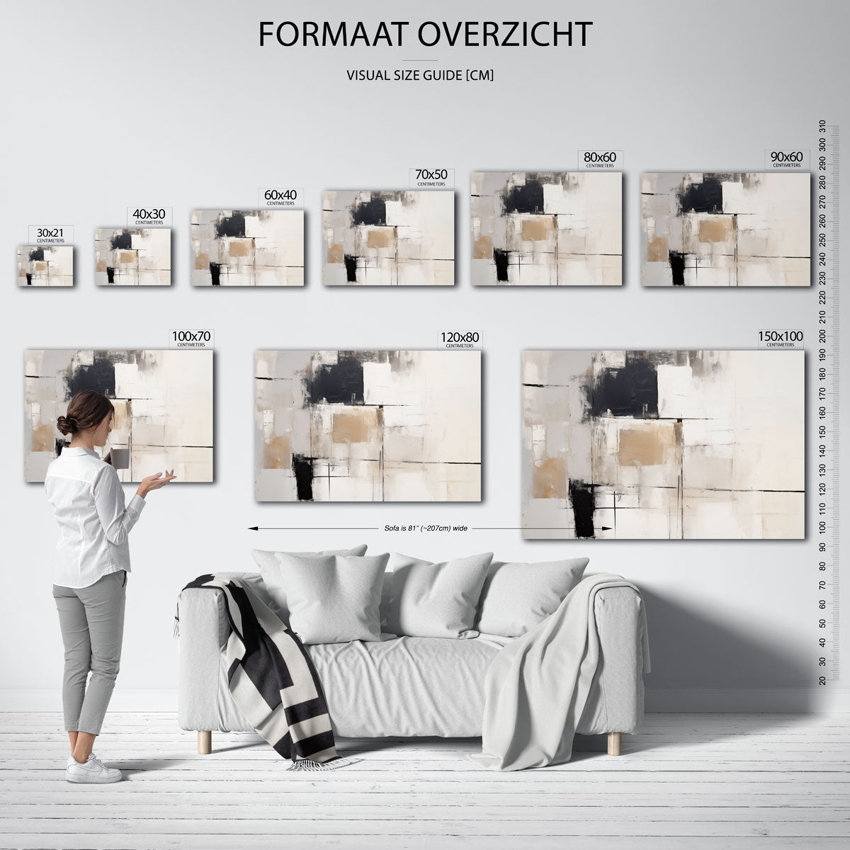 Abstracte vormen – liggende muurposter met abstracte vormen