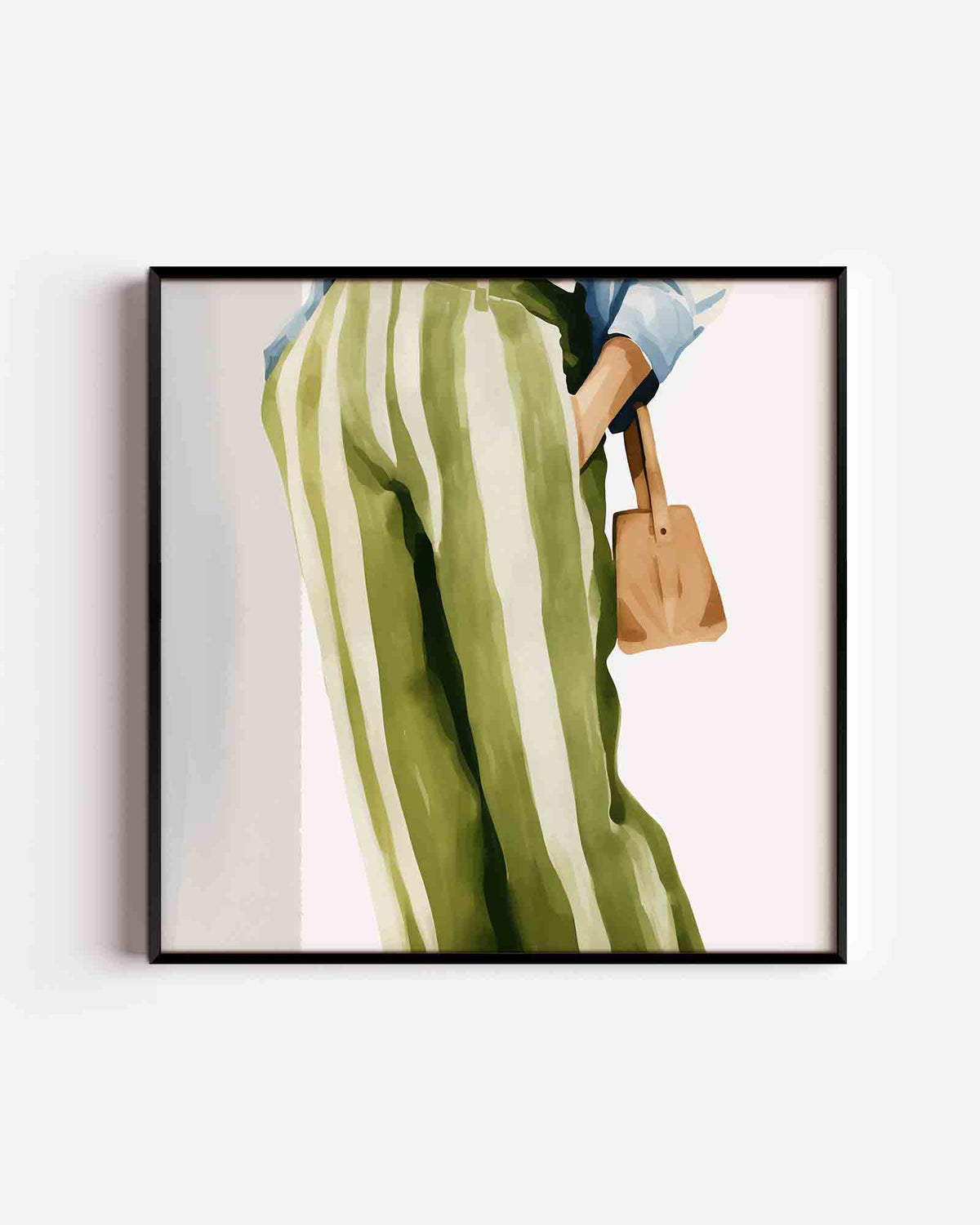 Gestreepte broek – vierkante poster met kleur en vormen als wanddecoratie