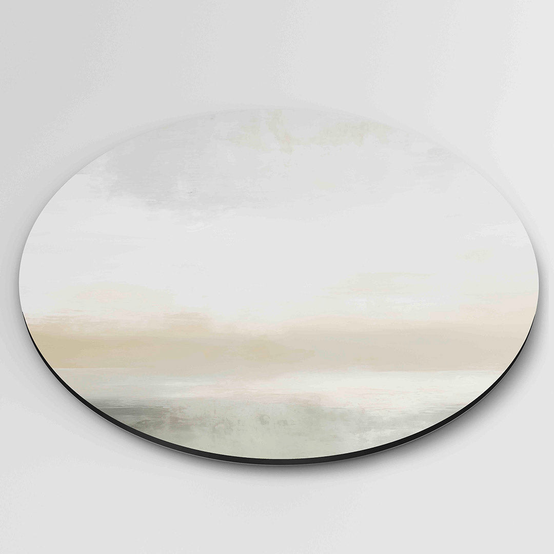 Abstracte horizon – ronde wanddecoratie met abstract ontwerp
