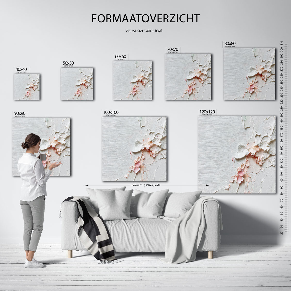 Structuur en textuur – vierkante muurposter met abstracte vormen