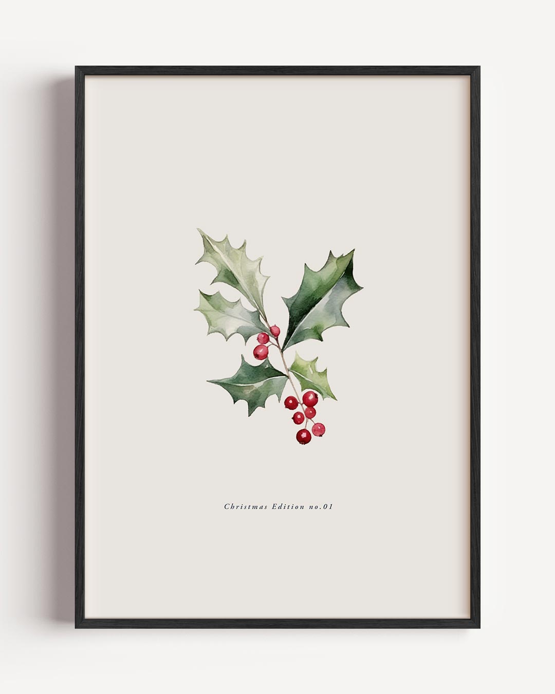 Kerstmistletoe Waterverf – kerst portret poster als wanddecoratie