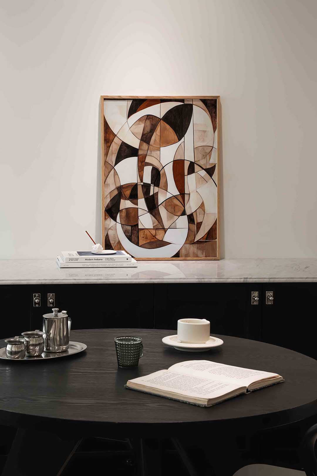 Abstracte vormen – moderne poster in staand formaat