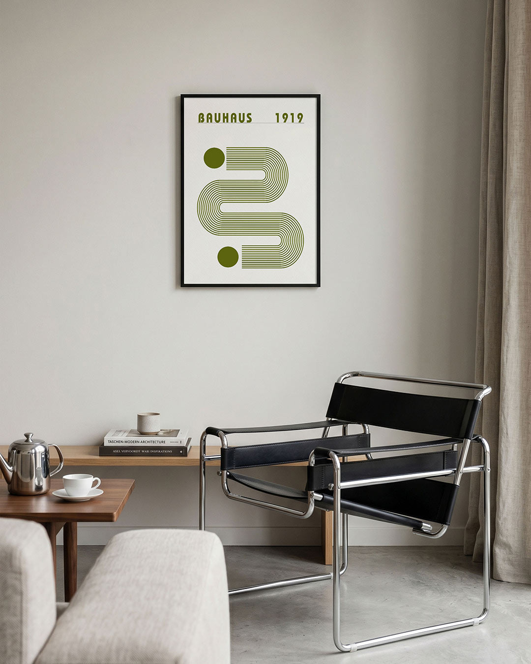 Lijnen en vormen – geometrische Bauhaus poster in staand formaat
