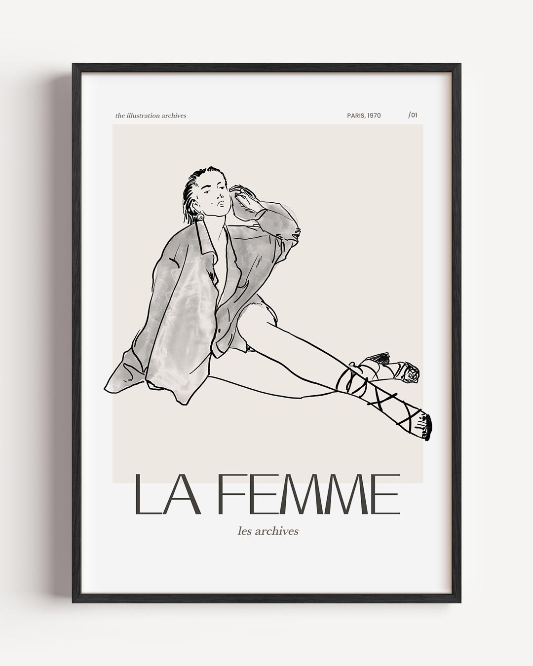 Vintage Paris Vrouwensilhouet – vrouwelijk portret poster als wanddecoratie