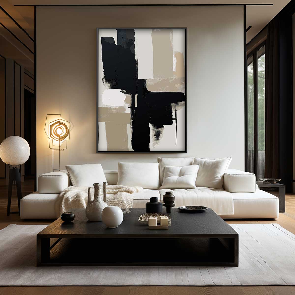 Abstracte Contrasten – modern portret kunstwerk van WallArtistic