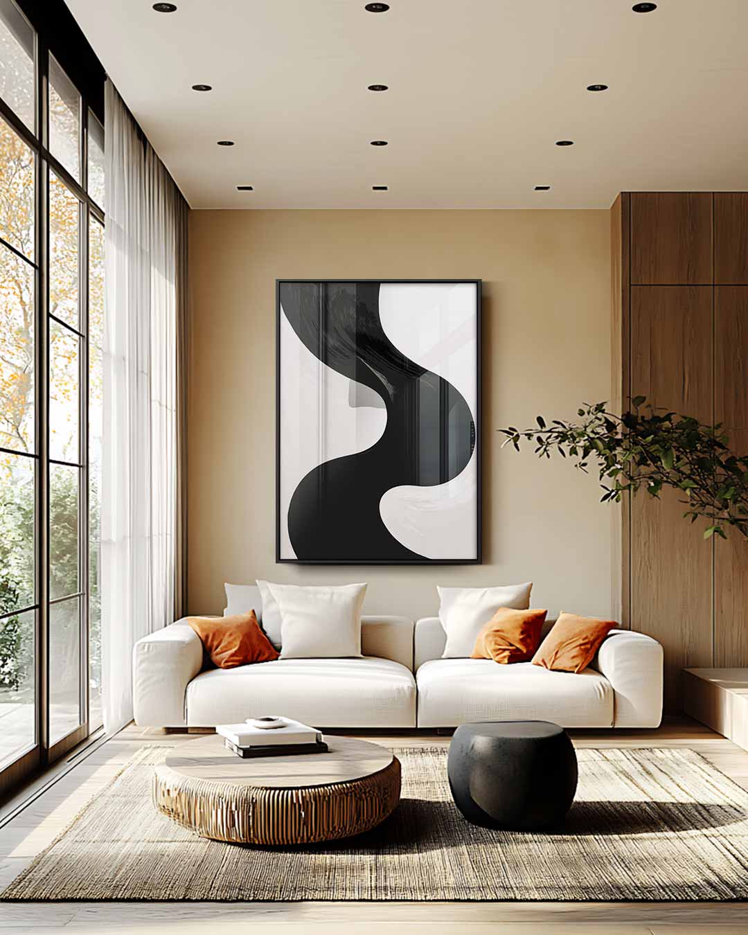 Stromende Schaduw – staande wandkunst voor woonkamer of interieur