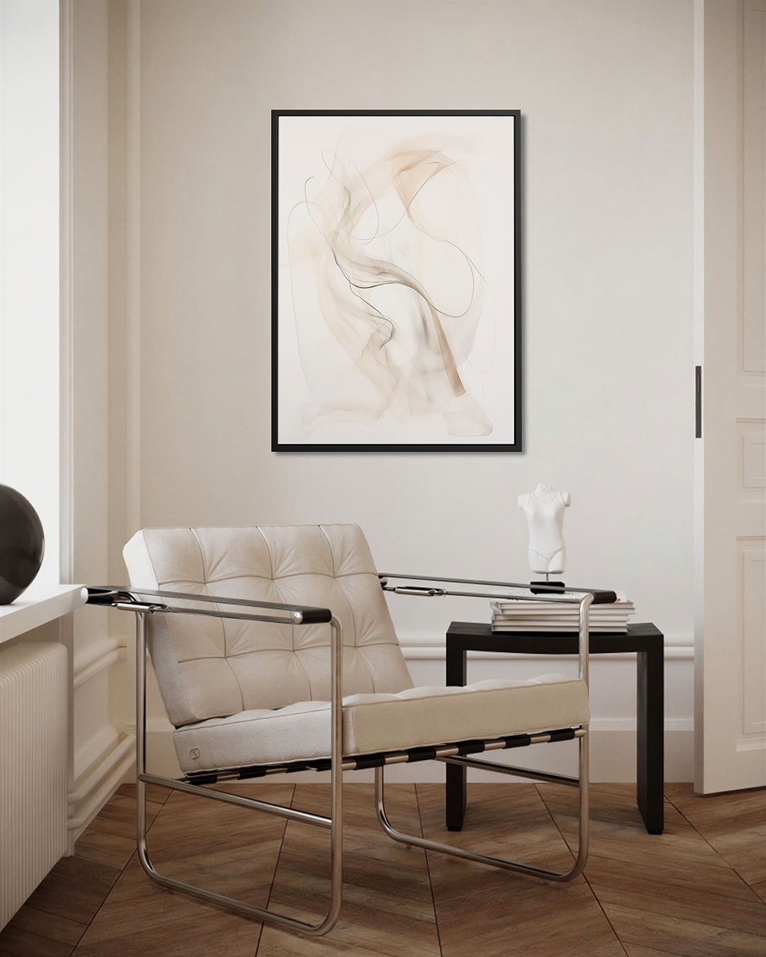 Vloeiende lijnen – staand wanddecoratie kunstwerk