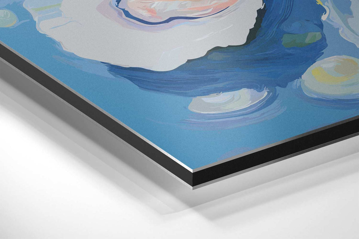 Oesters in Kunst – canvas kunstwerk als wanddecoratie