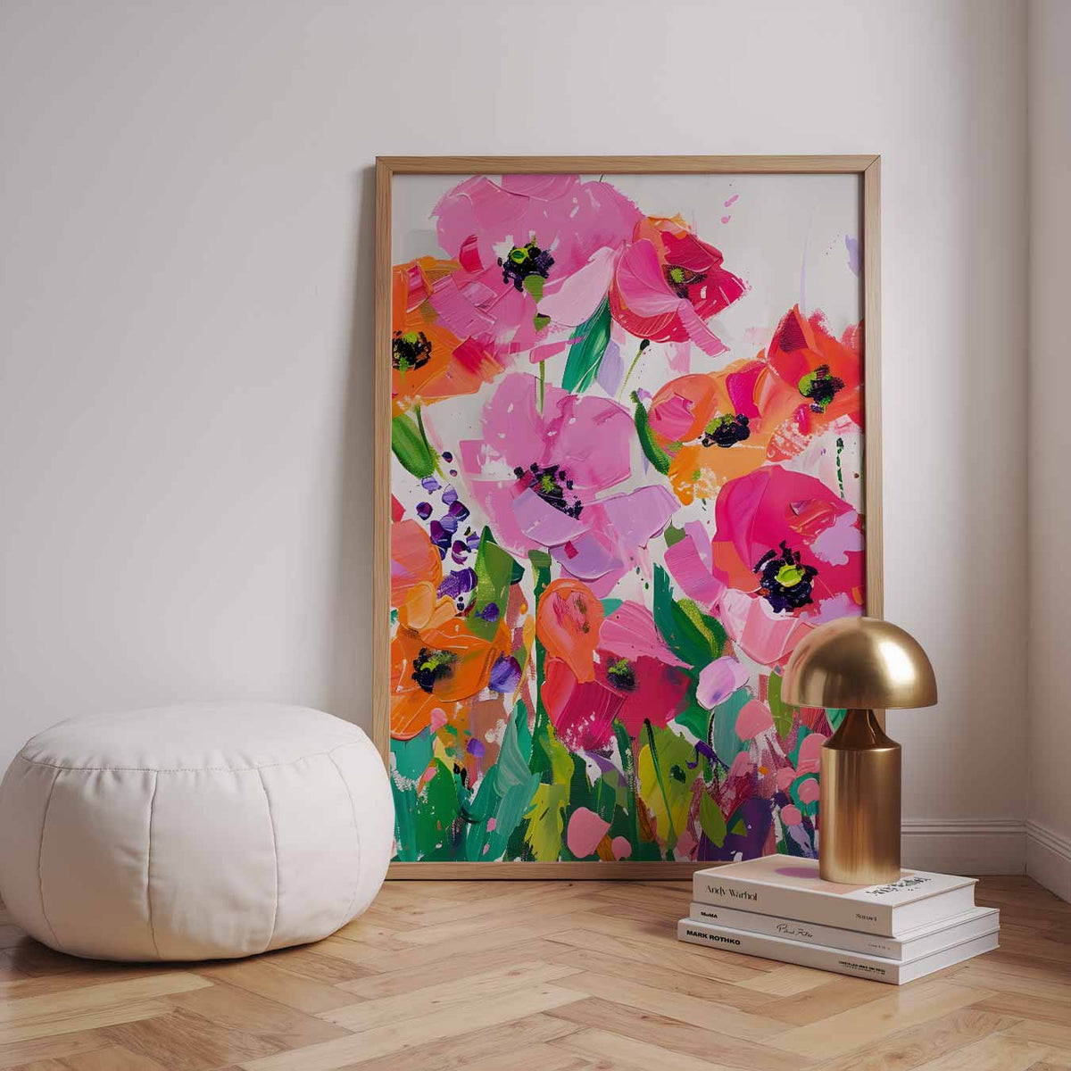 Vrolijke Bloemenexplosie – urban poster in staand formaat