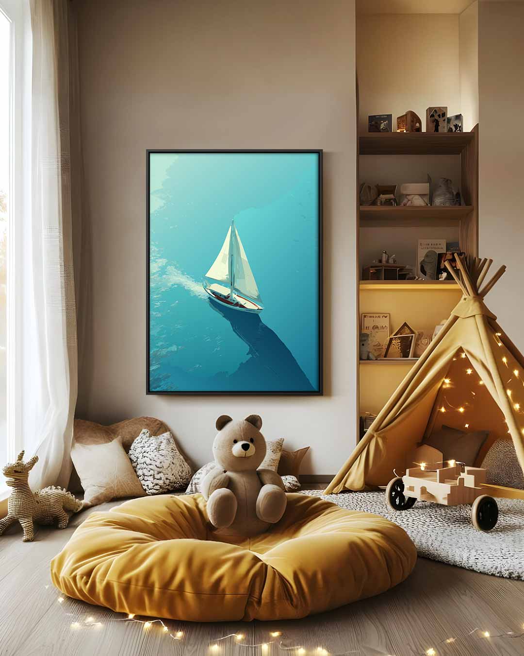 Zacht Briesje op Zee – modern portret kunstwerk van WallArtistic