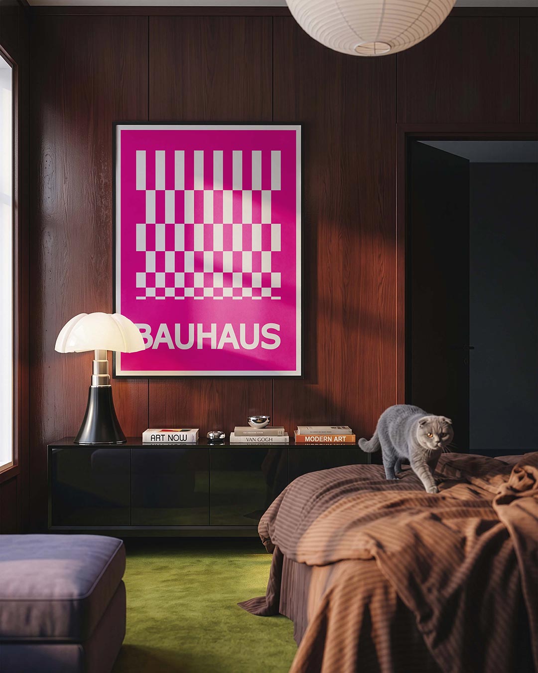 – geometrische Bauhaus poster in staand formaat