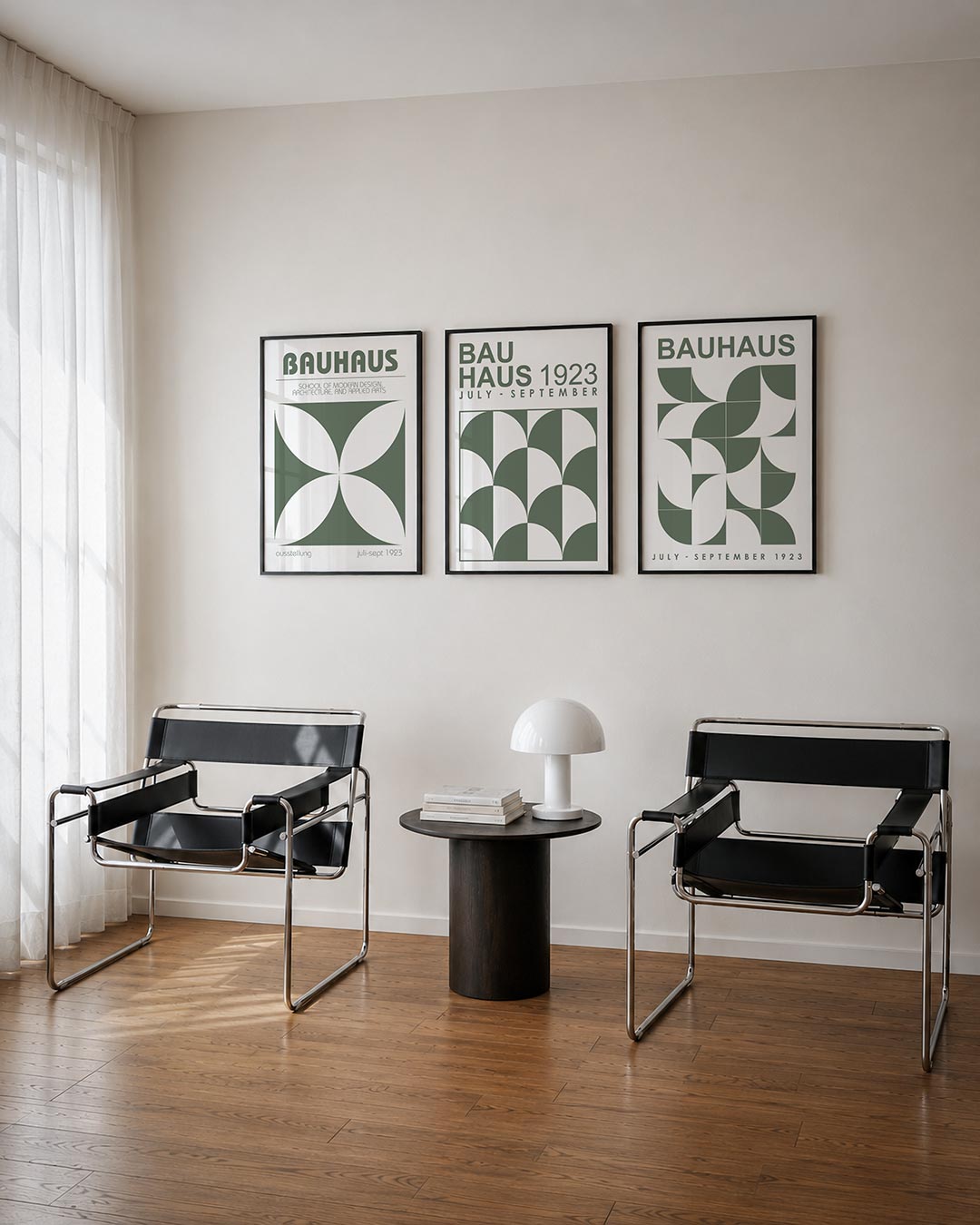 Vorm en balans posterset – tweede productweergave – deze posterset in drie delen toont een harmonieus spel van symmetrische