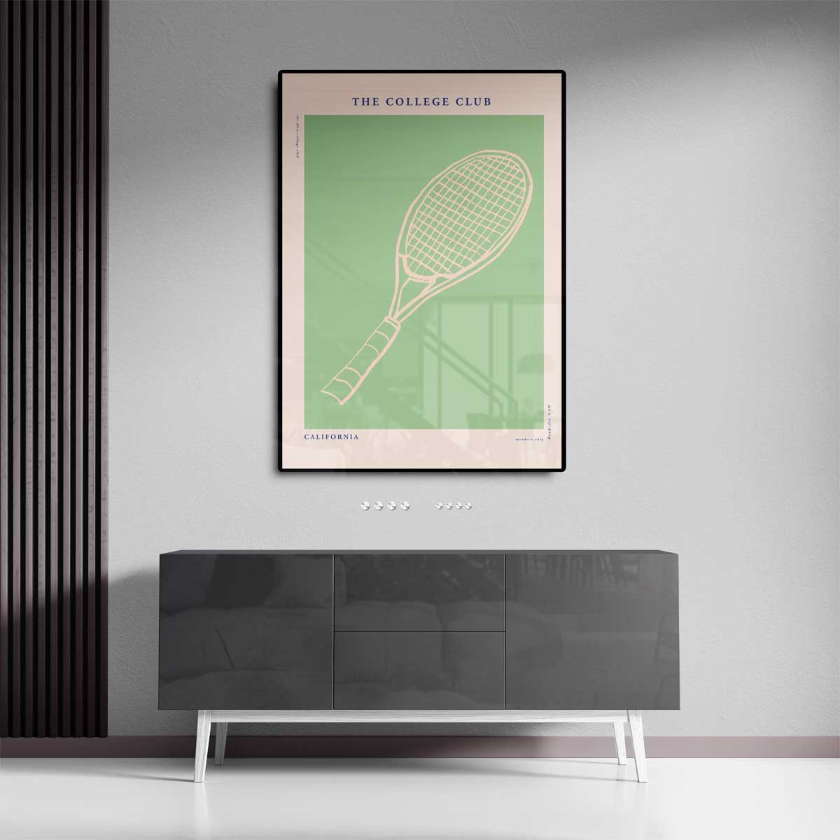 Tennis Club Poster – dibond kunstwerk als wanddecoratie