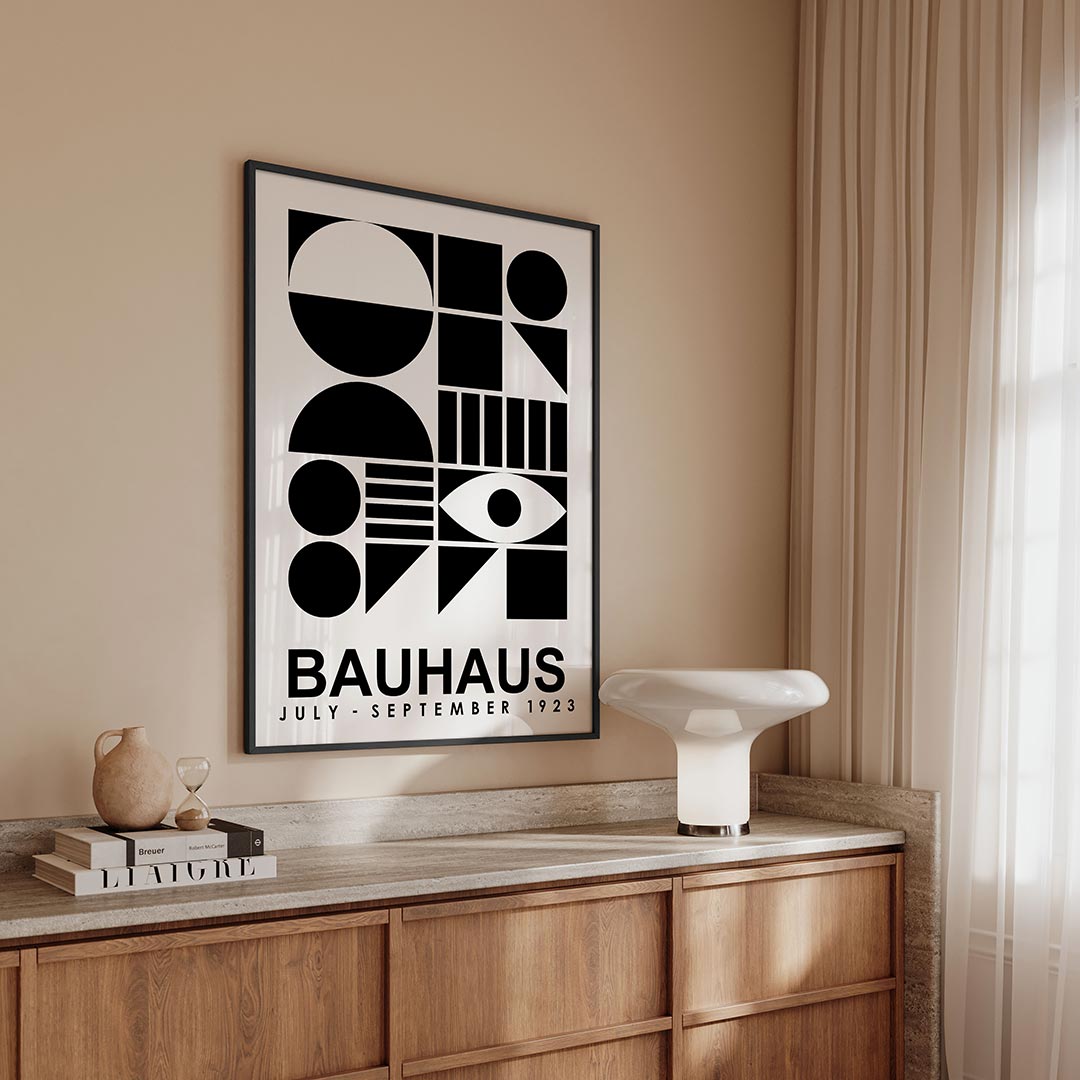 – geometrische Bauhaus poster in staand formaat