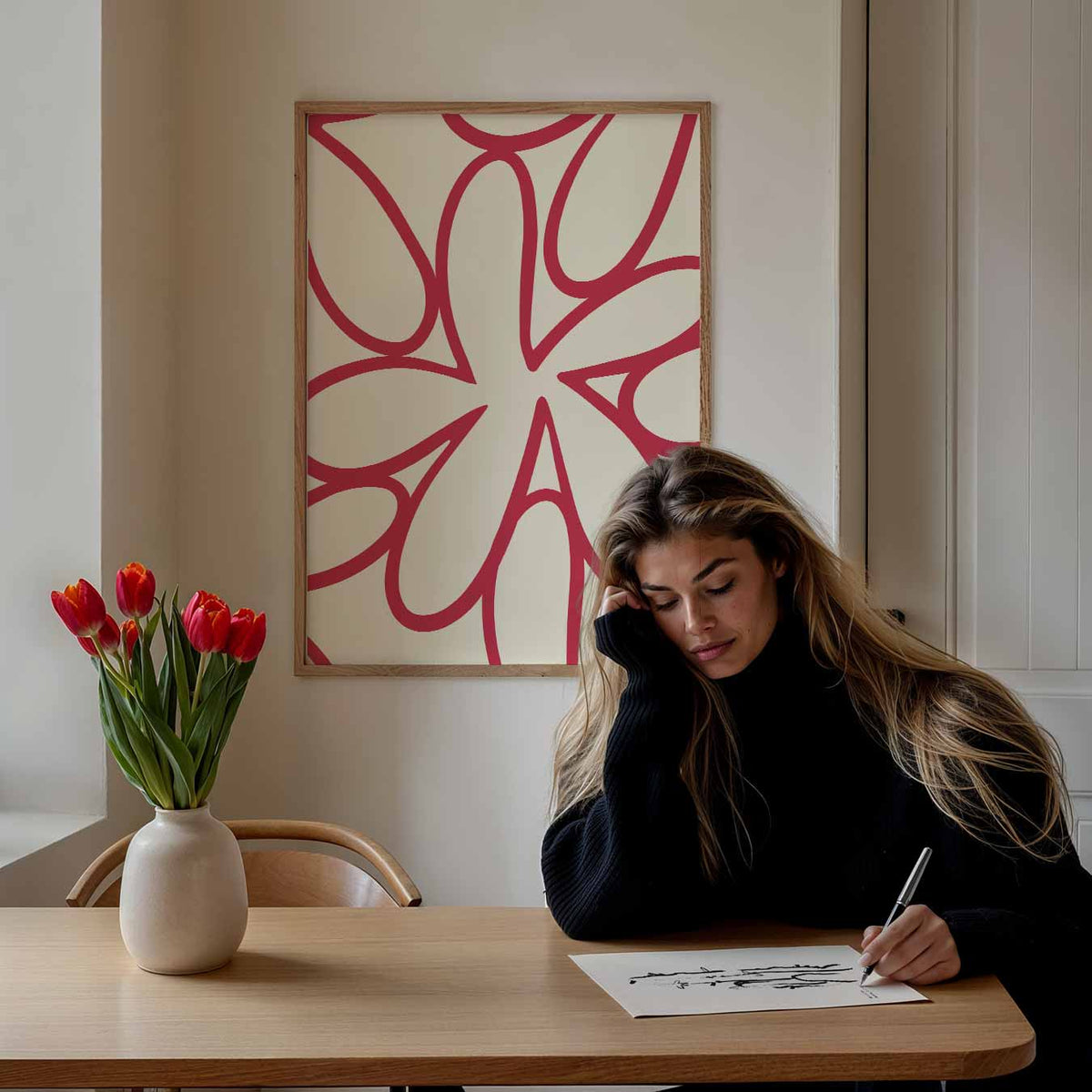 Bloemige Vibes – bloemen poster als moderne staande wanddecoratie