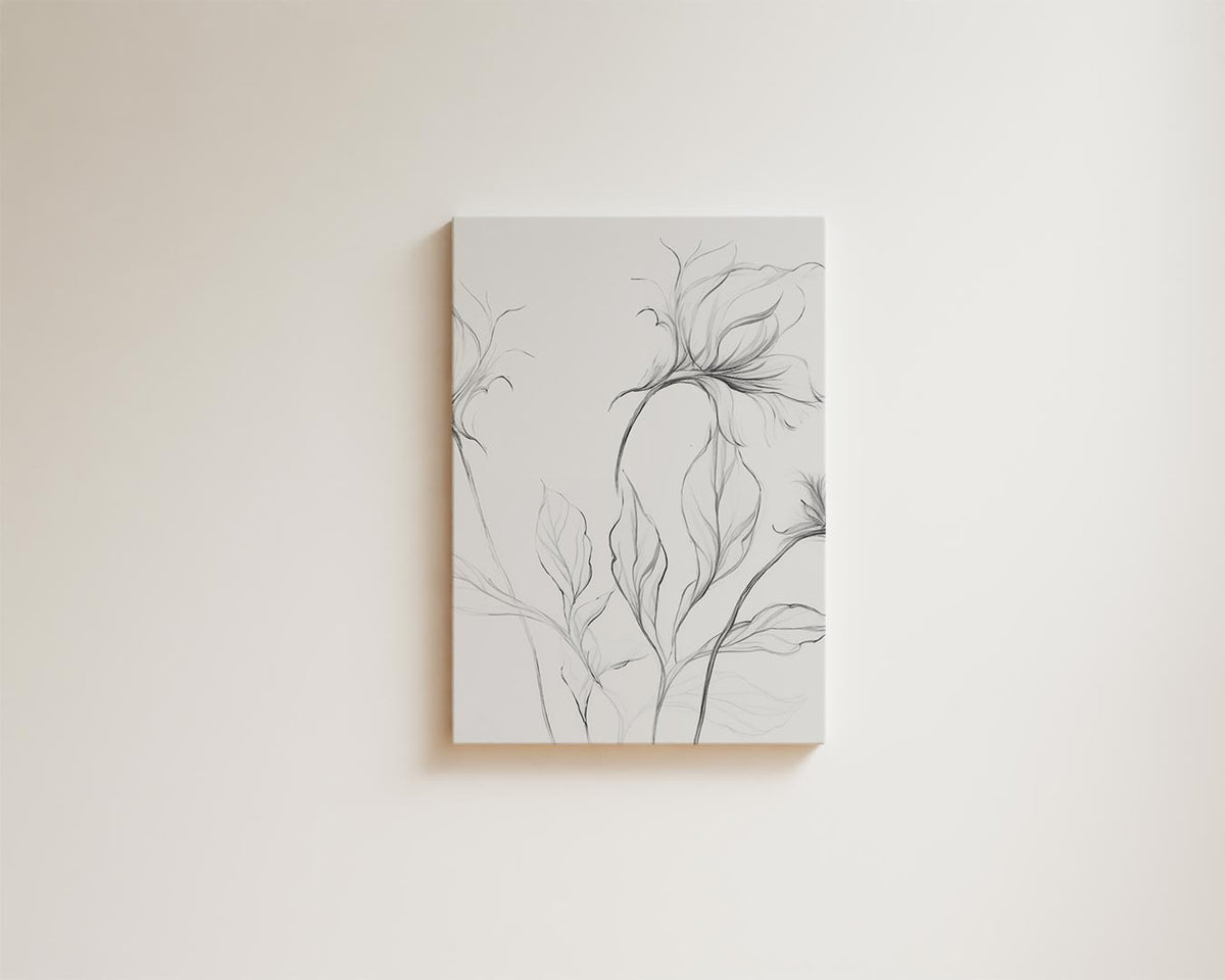 Elegante Bloemschets – modern portret kunstwerk van WallArtistic
