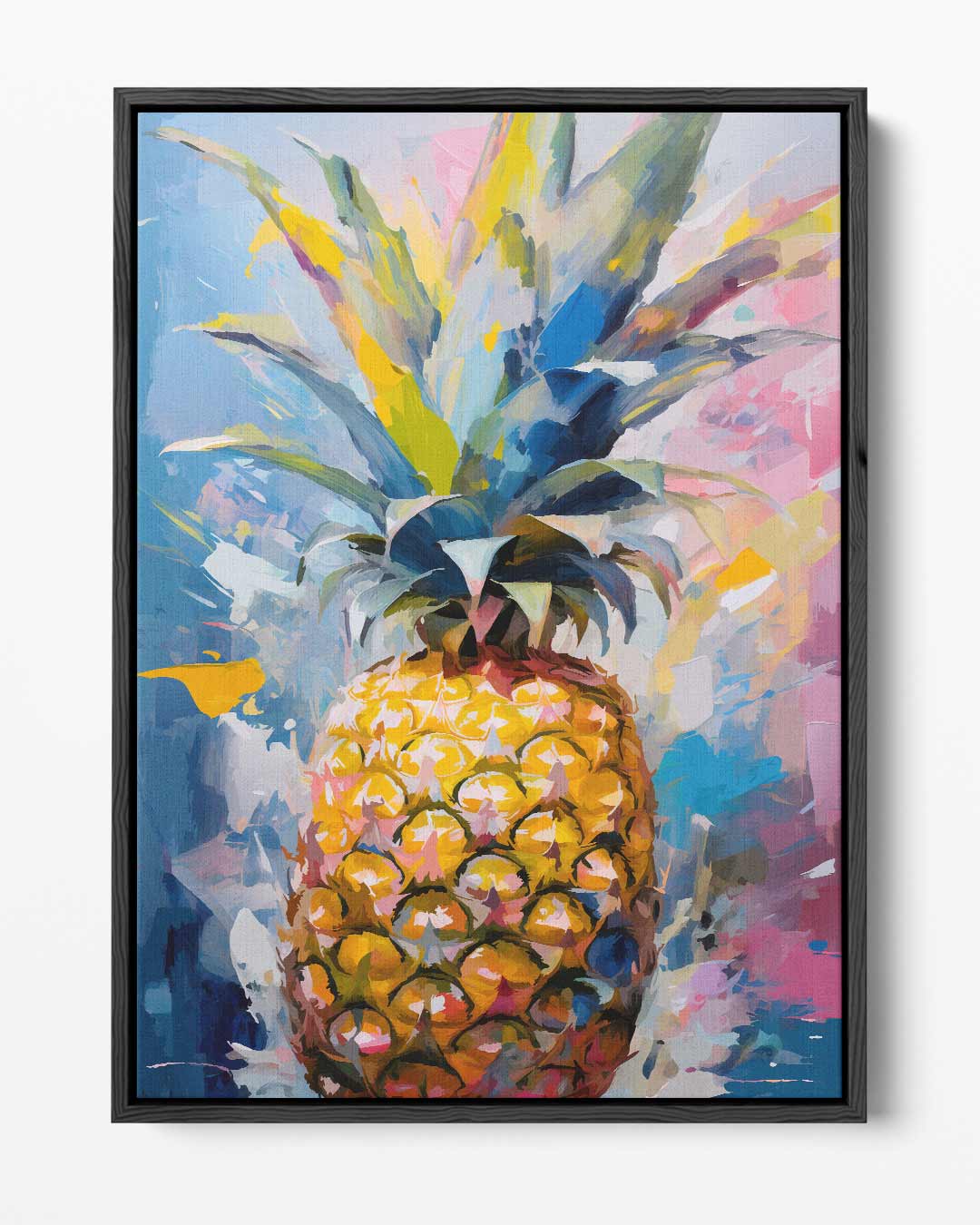 Kleurrijke Ananas Explosion – portret kunstwerk als wanddecoratie