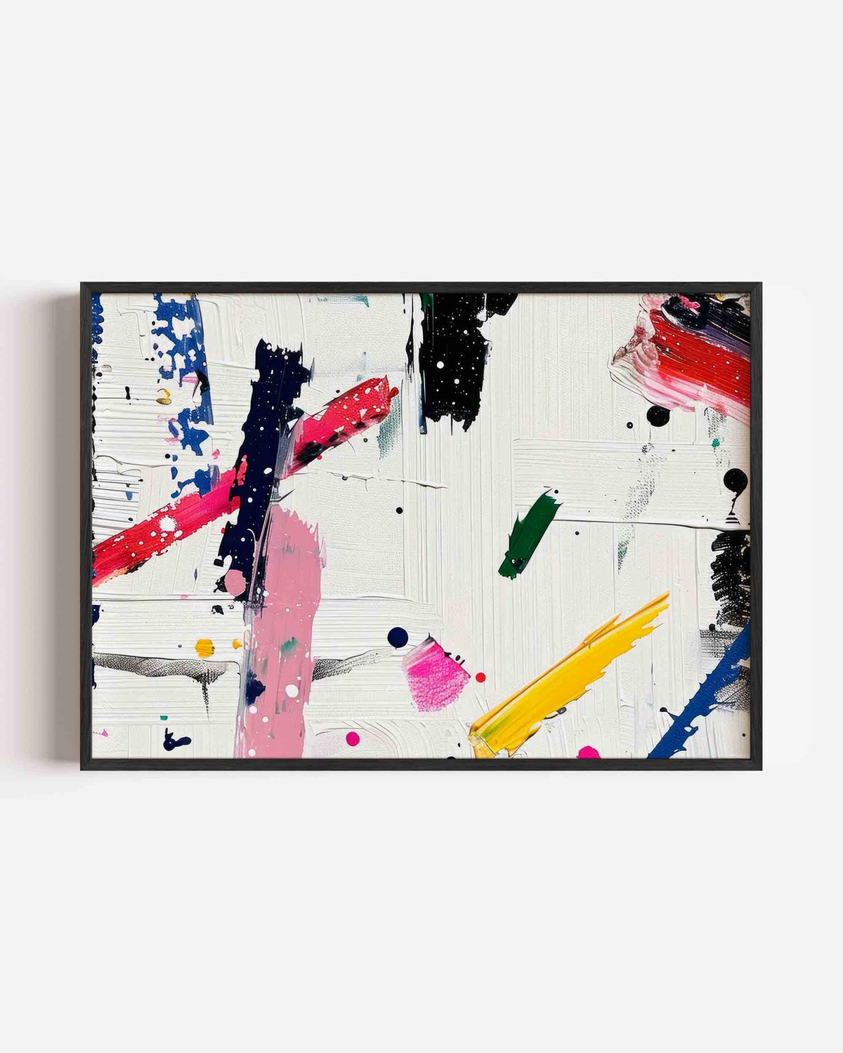 Abstracte penseelstreken – hedendaagse illustratie poster in landscape formaat