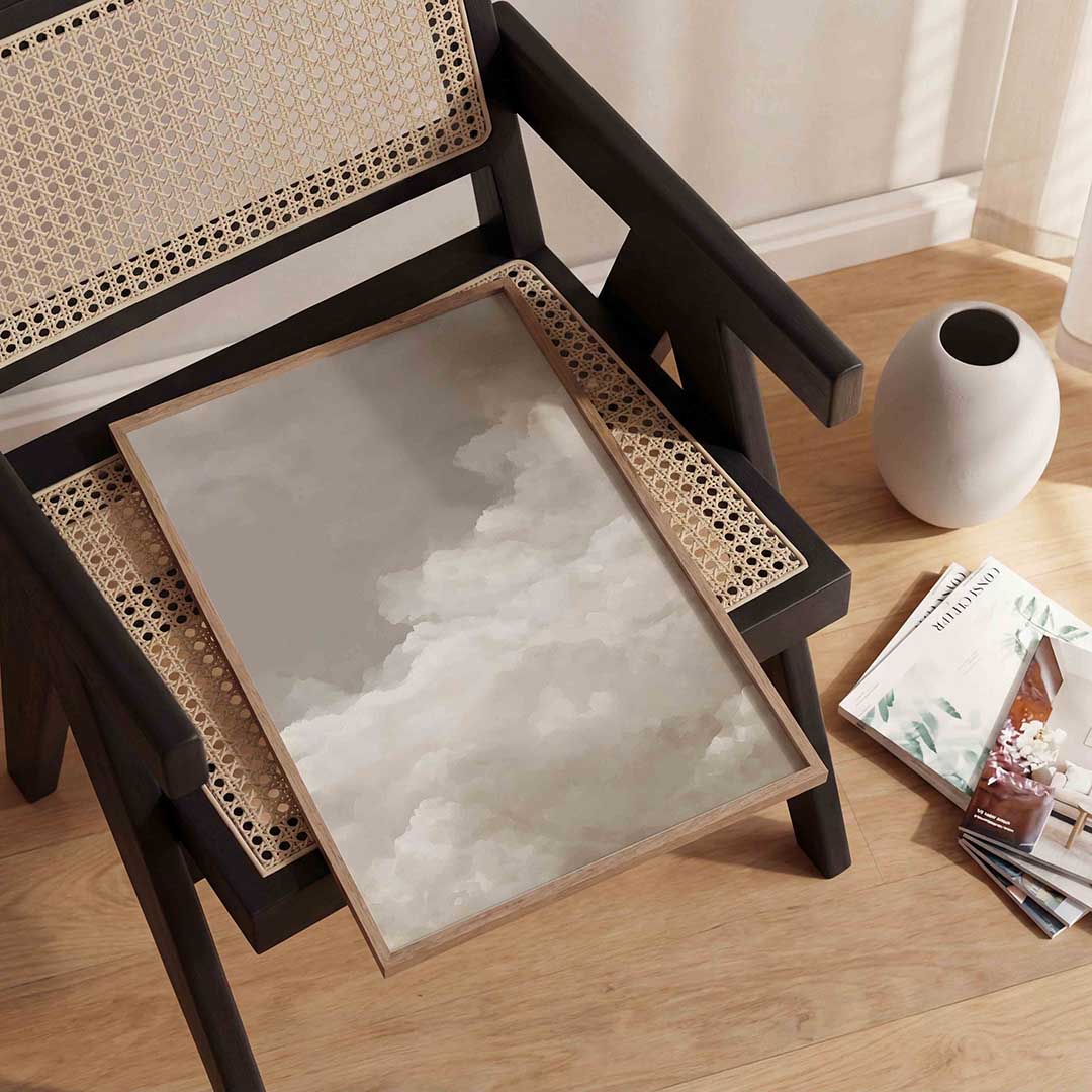 Wolkenformatie – abstracte textuur wandkunst als portret poster