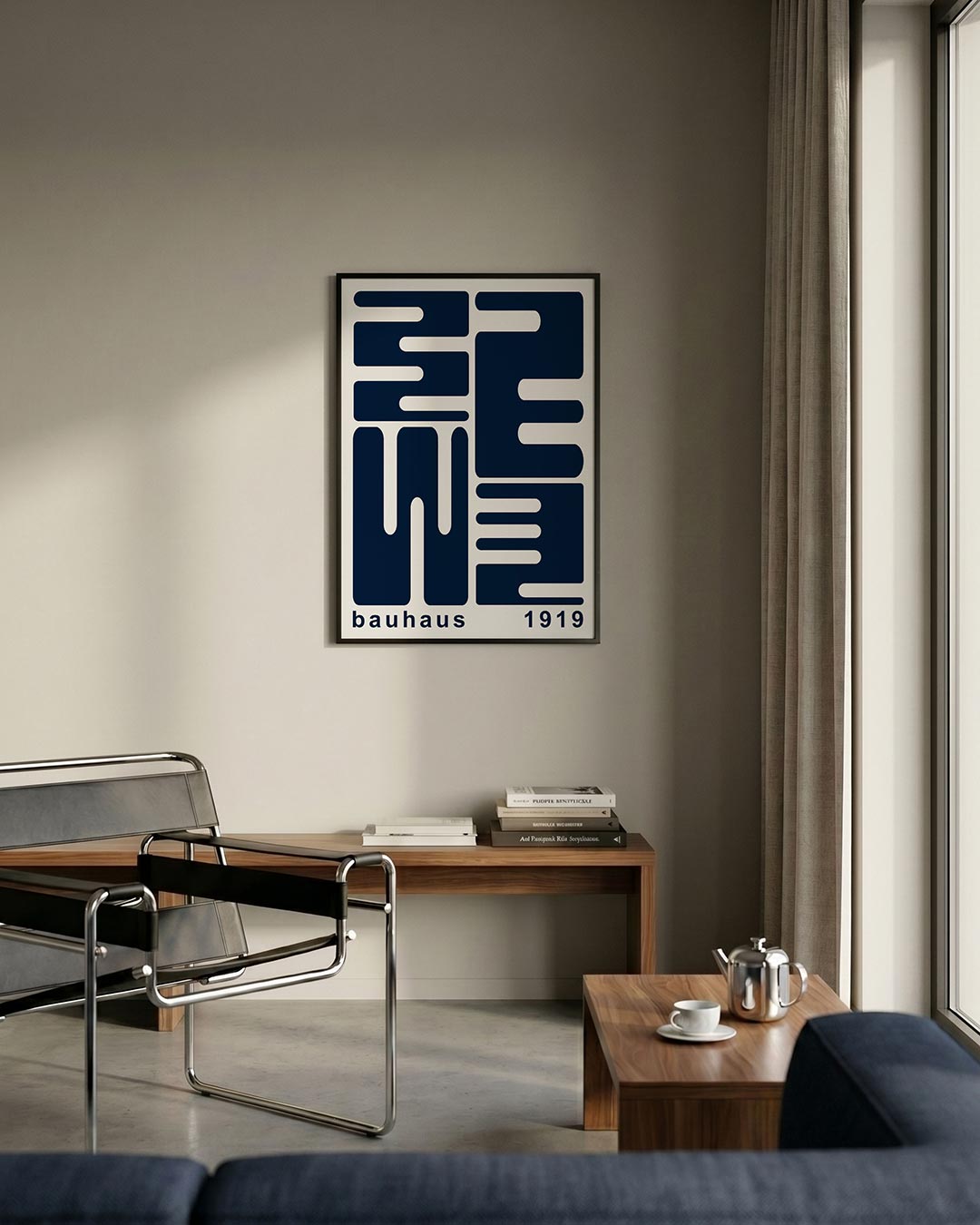 Vorm en lijnenspel – staande Bauhaus poster voor aan de muur