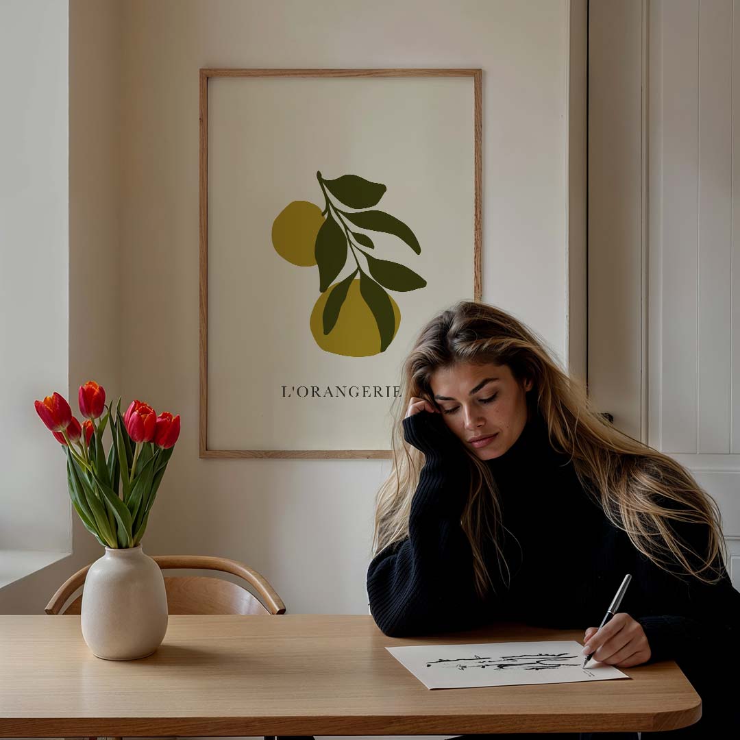 Stijlvolle L'Orangerie Citrus – bloemen poster in staand formaat