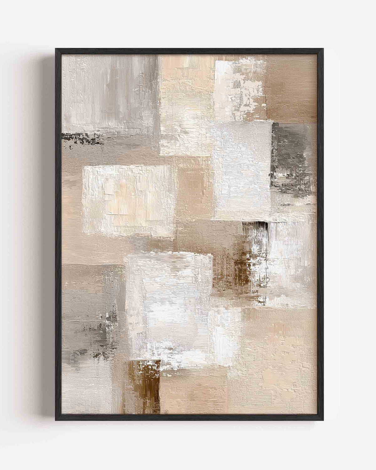 Abstracte beige en witte vlakken – abstracte portret poster als wanddecoratie