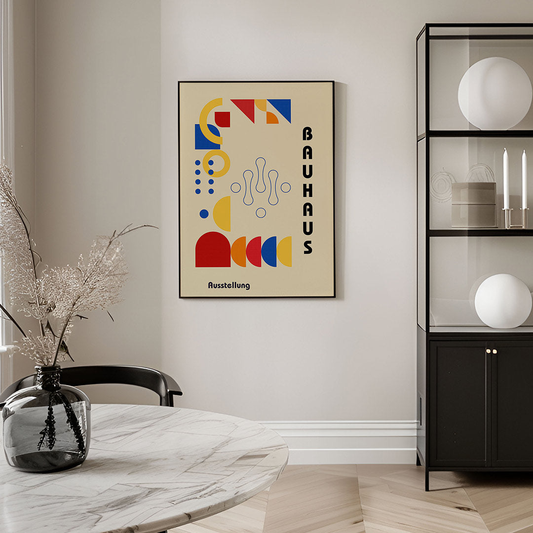 Vormen en vlakkenspel – geometrische Bauhaus poster in staand formaat