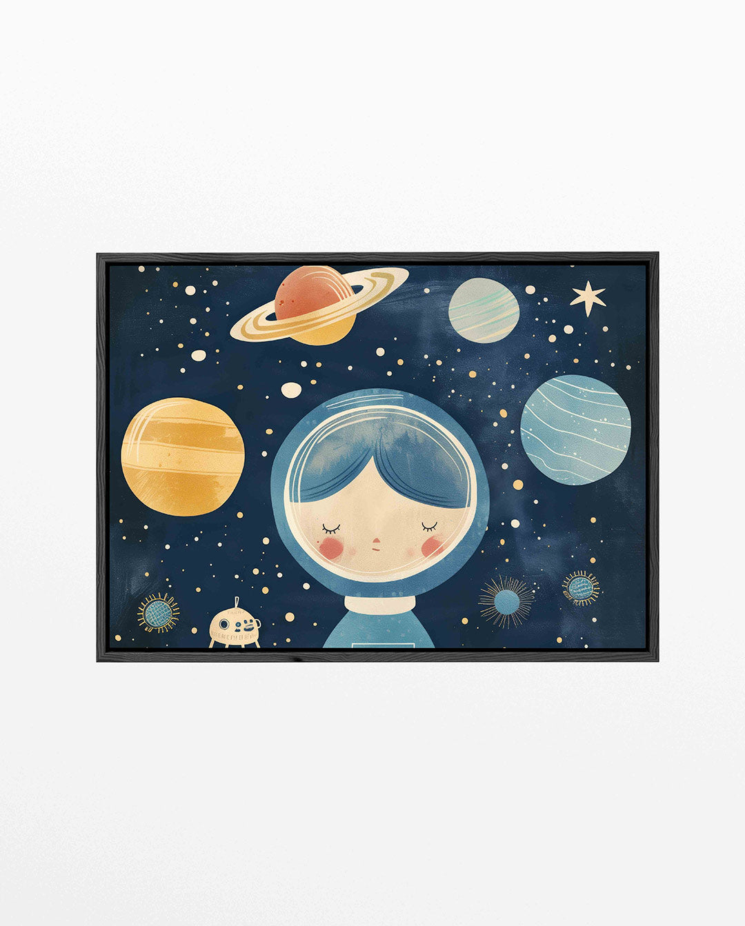 Dromerige ruimte illustratie – Dromerige – liggend kinder kunstwerk