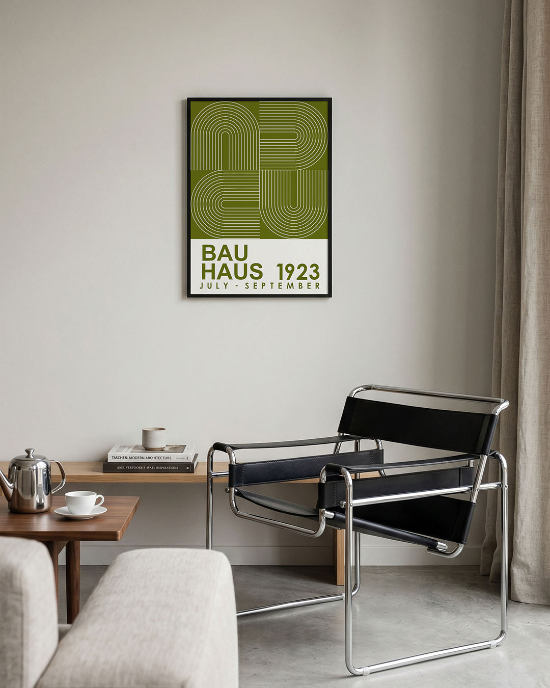 Lijnen en vormen – geometrische Bauhaus poster in staand formaat