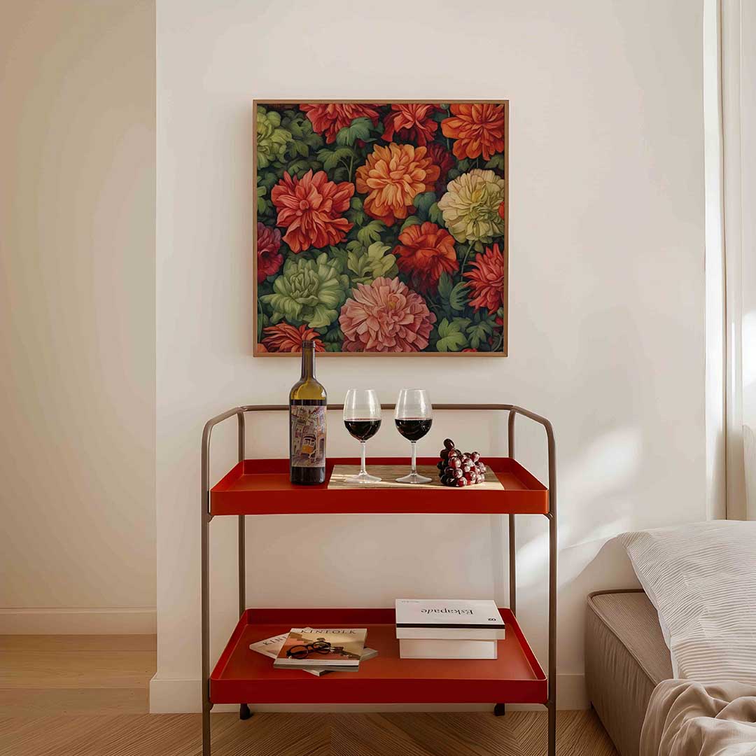 Bloemenpracht – vierkante William Morris wanddecoratie van WallArtistic